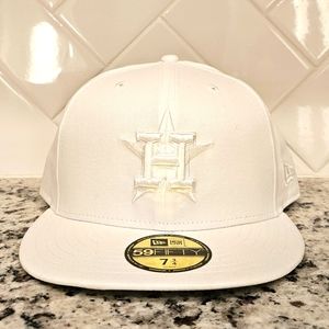 Men's New Era Houston Astros White on White 59FIFTY Fitted HatNew Era